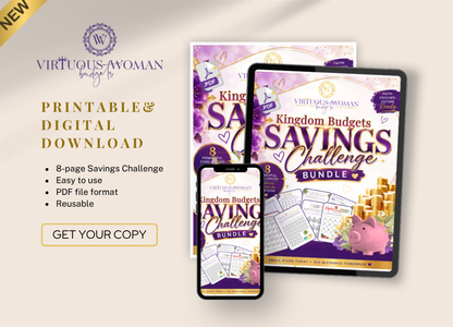 The Kingdom Budgets Savings Challenge Bundle -Printable/Digital PDF